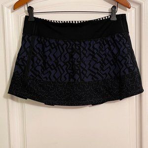 Lululemon Pace Rival Skirt Skort Navy Black Seawheeze size 8 EUC